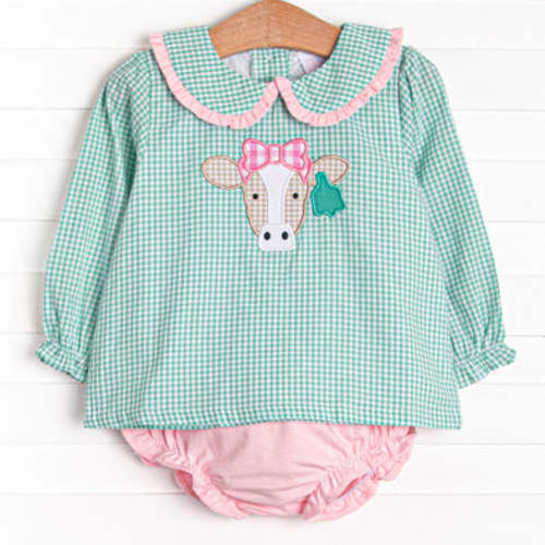 Mint Moos Applique Diaper Set, Green – Stitchy Fish