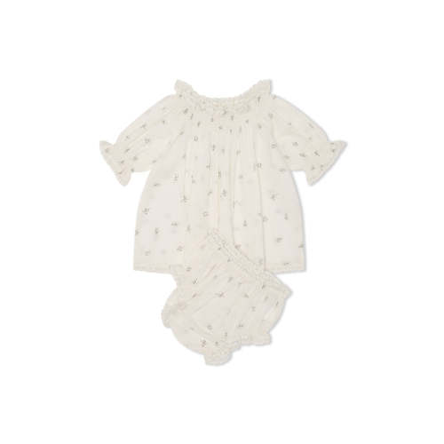 Lace Trimmed Blouse & Bloomer Set - Taupe Rose| Luxury Baby Sets | Belle Enfant | Over The Moon