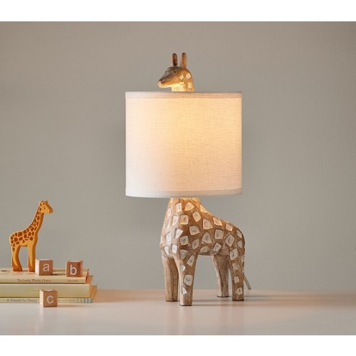 Carved Wood Giraffe Table Lamp (17") | Pottery Barn Kids