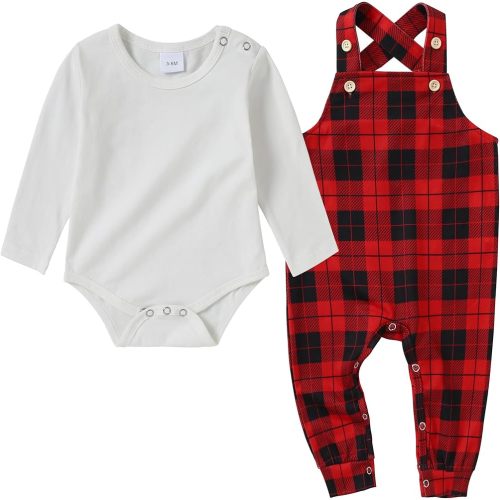 YUEMION Baby Boy Clothes Newborn Infant Boy Outfits 2Pcs Stripe Top Romper Pants Set 0-24 Months Overalls Toddler Boy Clothes