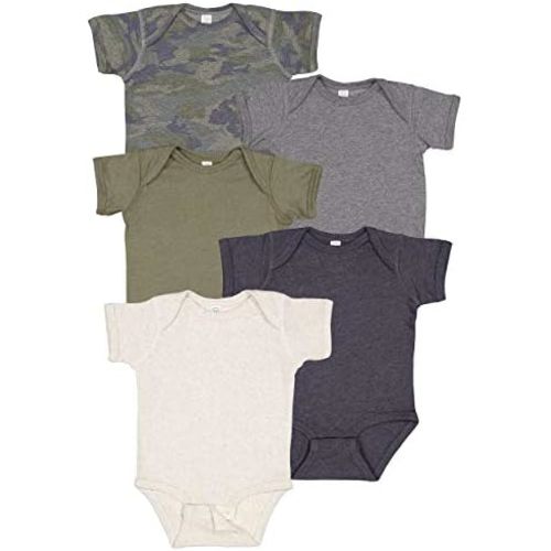RABBIT SKINS Baby 5-Pack Soft Short Sleeve Bodysuit (4424K)