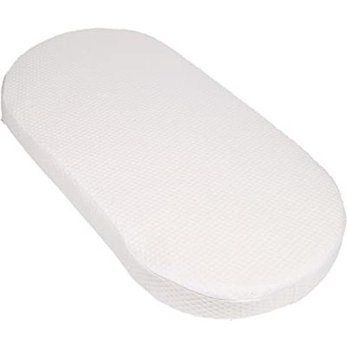 Mecc ecoh Baby Bassinet Mattress with 100% Breathable Cover, Water-Resistant Lining Rattan Oval Bassinet Pad, Hypoallergenic, Non-Toxic, Safer, Hypoallergenic, for Moses Basket, 15" x 30" x 2"