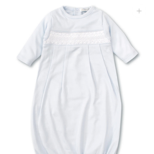 Hand Smocked CLB Charmed Blue Sack Gown
