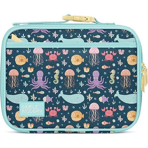 Simple Modern Kids Lunch Box for School | Reusable Insulated Lunch Bag for Toddler, Girl, and Boy | Meal Containers with Exterior & Interior Pockets | Hadley Collection | Under the Sea