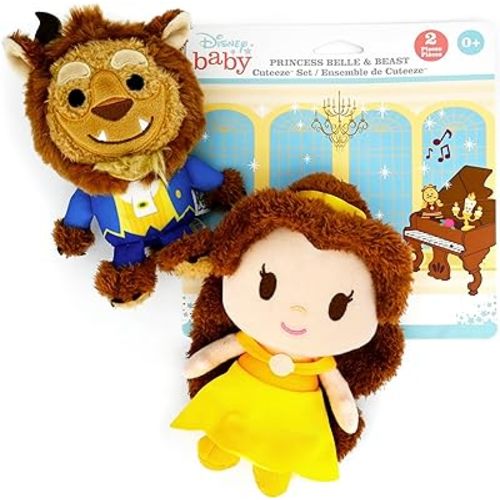 KIDS PREFERRED Disney Baby Cuteeze Beauty and The Beast Belle and Beast Stuffed Animal Plush Toys 2 Piece Set for Baby and Toddler Boys and Girls - 7 Inches