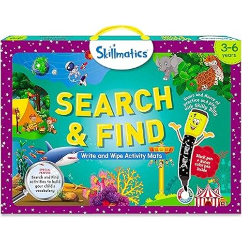 Skillmatics Search and Find Educational Game - Reusable Preschool Learning Activities, Perfect for Toddlers & Kids Who Love Toys, Art & Crafts, Builds Vocabulary, Gifts for Ages 3, 4, 5, 6