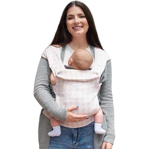 GROWNSY Baby Carrier Newborn to Toddler, Cozy Baby Wraps Carrier, Ergonomic Baby Carrier with Head Support, Tweed Pink