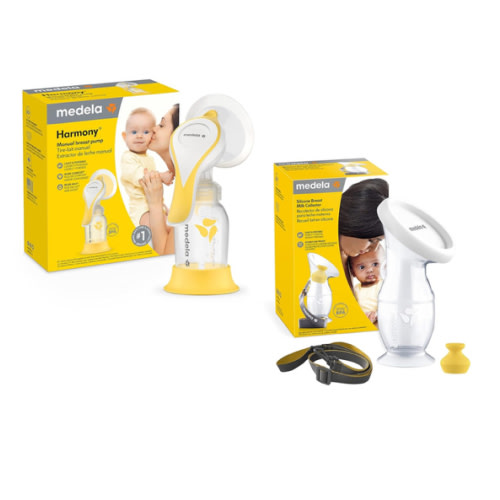 Medela Manual Breast Pump Set - Perfect Pair Bundle, Includes Harmony Manual Breast Pump & Silicone Breastmilk Collector