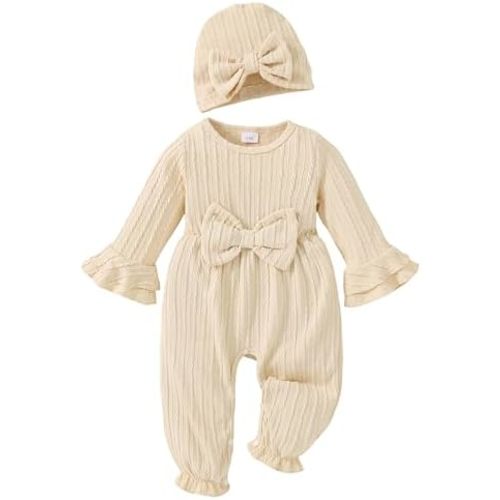 Mioglrie Newborn Baby Girl Clothes Preemie Clothes Girl Infant Fall Winter Outfits Jumpsuits Baby One-Piece Romper