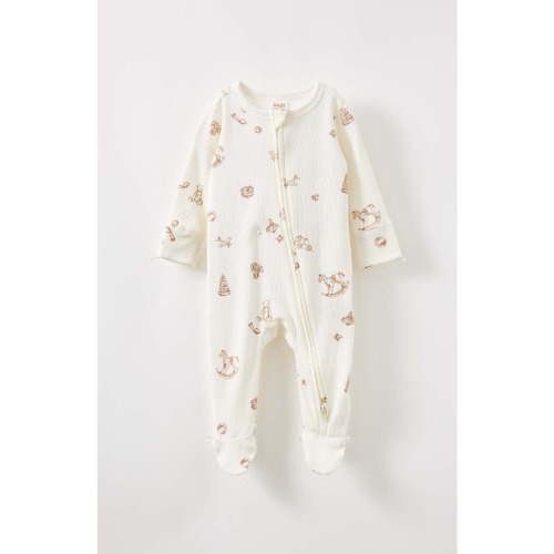 Organic Pointelle Zip All In One Romper, Newborn