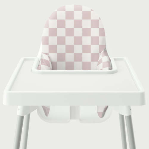 Highchair Cushion Cover - Mauve Check It Out – Yeah Baby Goods
