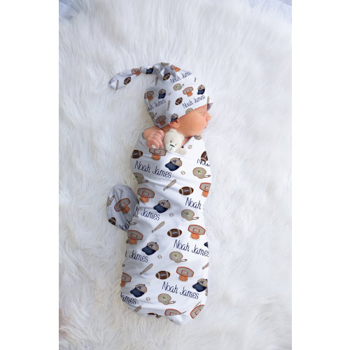 Sport Swaddle Blanket, Football Swaddle, Basketball Swaddle, Baseball Swaddle Blanket, Sport Personalized Swaddle. Sport Theme Nursery