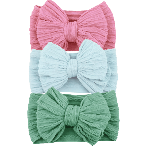3-Pack Cable Bows, Ivy/Skylight/Rosebloom