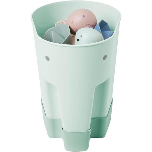 Ellie Bath Toy Storage Scoop | Baby & Toddler Bath Toy Drying Caddy with Drip Tray - Eucalyptus Green