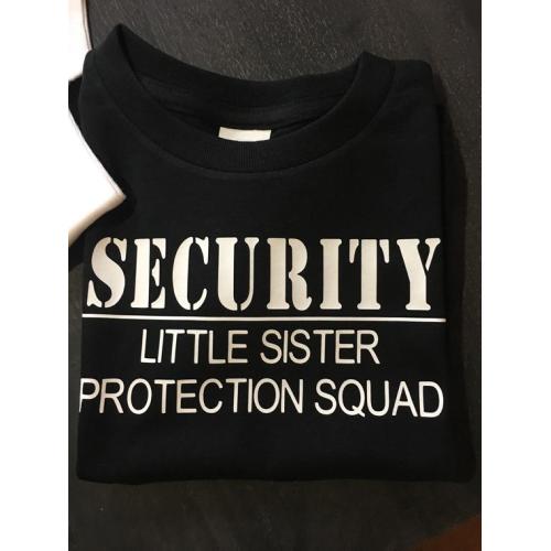 Security little sister protection squad , big brother, Little sister, family , new baby , photo prop , brother, sister, baby shower