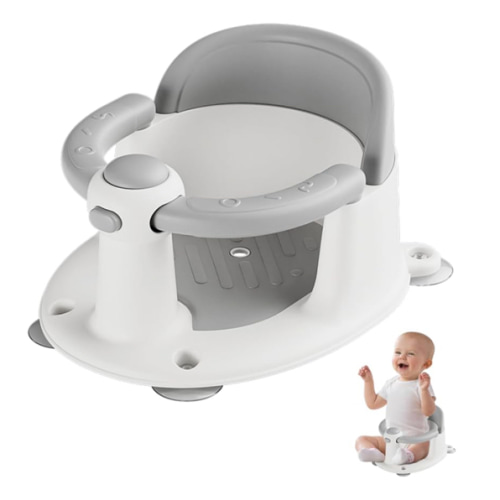 Baby Bath Seat for Babies 6 Months & up, Non-Slip Toddler Bath Seat for Baby & Newborn, Sit Up Bath Seat for Baby,Grey