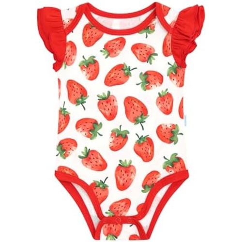 Baby Girl Bodysuit Newborn Ruffle Sleeveless Jumpsuit Soft Outfits Summer Clothes, Viscose Made from Bamboo