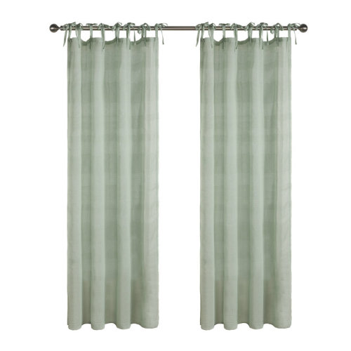 Latitude Run® Stripe Sheer Tie Top Curtain Pair(2 Panels) | Wayfair