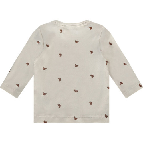 Crossiant Print Round Neck Long Sleeve T-Shirt, Cream - Babyface | Maisonette