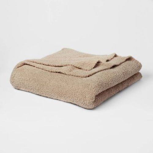 King Cozy Chenille Bed Blanket True Khaki - Threshold™: Recycled Polyester, Knitted, Machine Washable