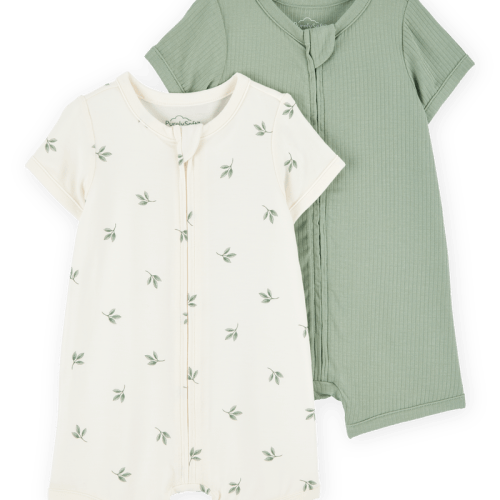 Green/Ivory Baby PurelySoft Multipack Rompers | Carter’s Oshkosh Canada