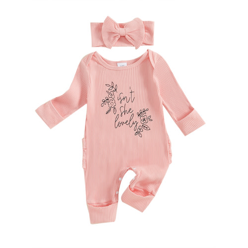 Qtinghua Baby Girl Clothes Newborn Little Sister/Hello World Outfit Long Sleeve Romper Jumpsuit Preemie Baby Girl Clothes