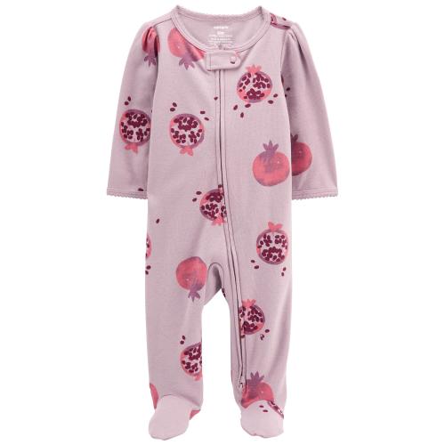 Baby Pomegranate 2-Way Zip Cotton Sleep & Play Pajamas - 3M - Style,Purple