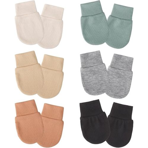 Newborn Baby Mittens No Scratch Elastic Wrist Gloves Infant Toddler Mittens for Baby Boy Girl 0-6 Months