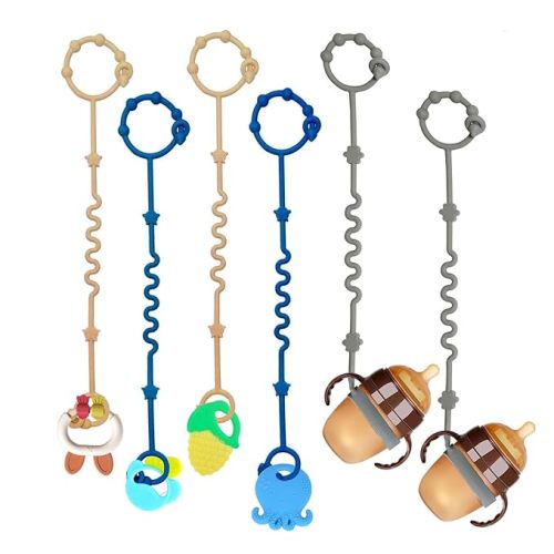 Toy Straps for Baby,RTMOK Silicone Setpacifier Clip,Applies to Car Seat Toy,Teether Toy,High Chair,Stroller Accessories,Baby Toy Clips,Cribs,Rocking Chair (Multicolored)