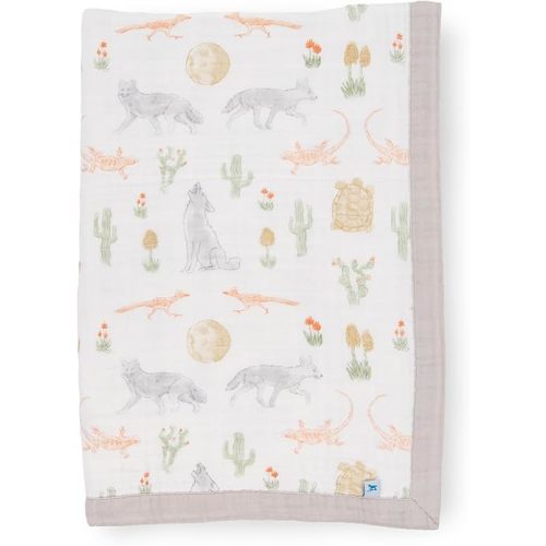 Little Unicorn Newborn Receiving Quilt | Ultra- Soft, Multi-Layered Muslin Fabric | Gift for Newborns & on-The-go (Desert Night)