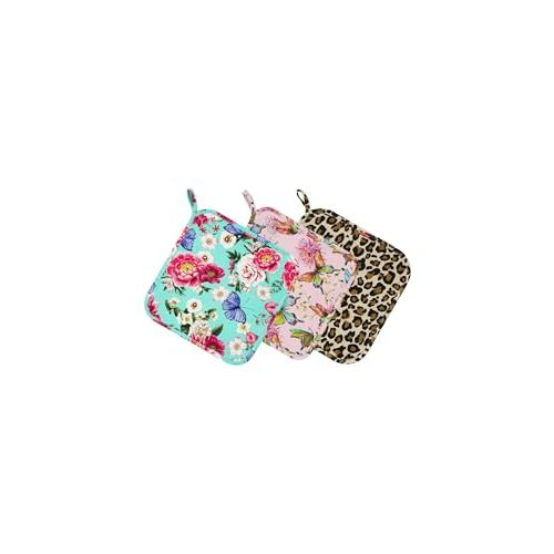 EASWEET 3 Pack Baby Pacifier Blanket Bamboo-Derived Viscose, Super Soft and Breathable Snuggler Lovey Security Blanket, Pastel Flutter/Leopard/Peony