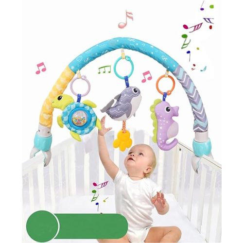Pau1Hami1ton Car Seat Toys, Stroller Toys,Car Seat Toys for Babies 0-6 Months,3 Month Baby Toys Fit for Crib Bed,Stroller,Car Seat,Baby Gifts.S-19(Whale)