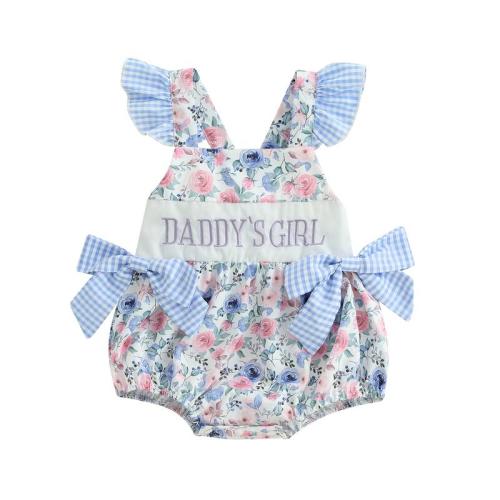 Newborn Baby Girl Cute Fathers Day Daddys Girl Outfit Fly Sleeve - TikTok Shop