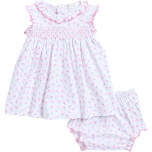 Rose Print Ruffle Dress & Bloomers, 3-6M