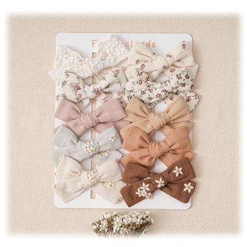 Hair Bows Clips for Girls,10 Pack Handmade Hair Accessories Barrettes Alligator Clips for Baby Toddler Infant School Gifts