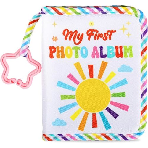 Baby's My First Family Album Soft Photo Cloth Book Colorful Sun Rainbow My First Book of Photos Baby Memory Album Gift Holds 4x6 Pictures for Babies Newborn Toddler & Kids Baby Shower