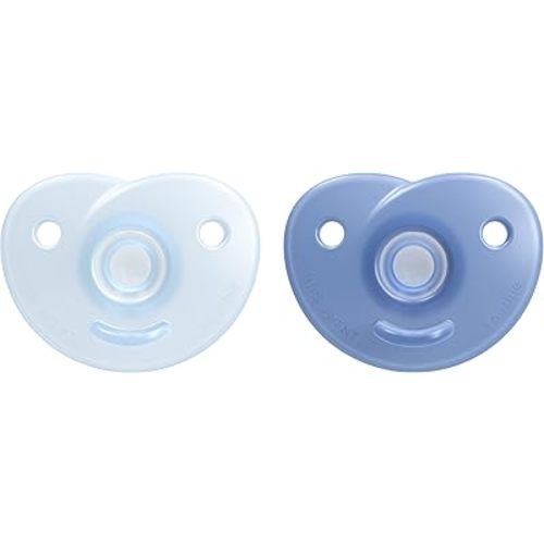 Philips AVENT Soothie Heart Pacifier 3-18m, Blue/Light Blue, 2 Pack, SCF099/11