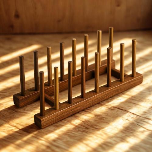 Handmade Wooden Dish Drying Rack: Minimalist Eco Kitchen Organizer