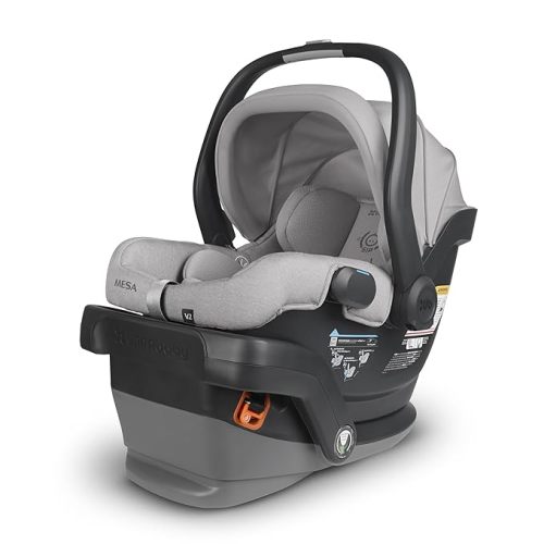 UPPAbaby Mesa V2 Infant Car Seat/Easy Installation/Innovative SmartSecure Technology/Base + Robust Infant Insert Included/Direct Stroller Attachment/Stella (Grey Mélange)
