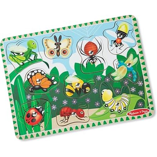 Melissa & Doug Magnetic Wooden Bug-Catching Puzzle Game (10 pcs)