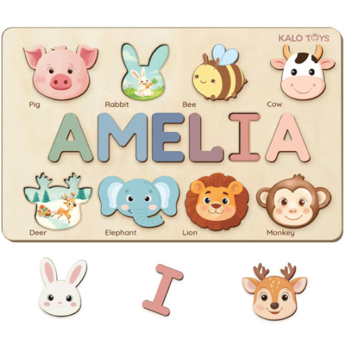 Personalized Name Puzzle, Custom Baby Gifts, Personalized Name Puzzles For Toddlers 1-3, Personalized Baby Gifts, 1st Birthday Girl and Boy