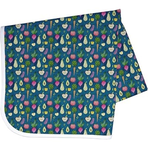 BapronBaby Organic Produce Splash Mat - Waterproof Catch-All for Under High Chairs, Floors, Tables, Playtime or Arts & Crafts - Machine Washable - 45" x 45”