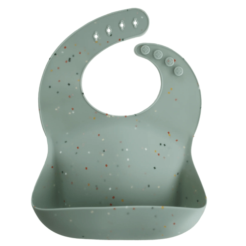 Silicone Baby Bib - Cambridge Blue Confetti