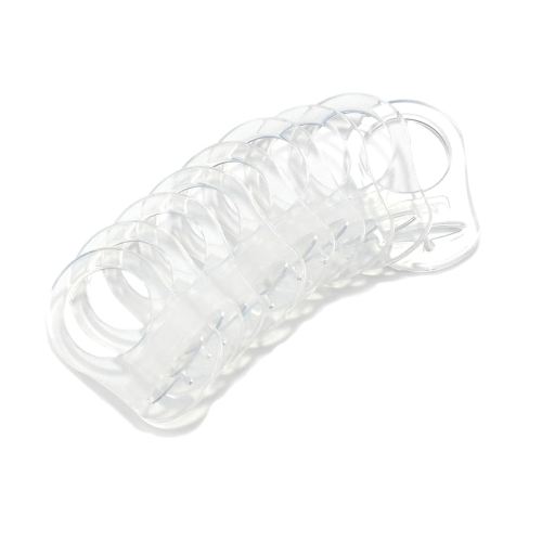 Amazon.com : Sutoyuen 10 Clean Food Grade Transparent Silicone Adapter Rings Holder for Button Style Maam Dummy Baby Pacifier Soother Teething Ribbon Clip : Baby