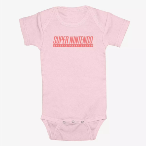Nintendo Super Nintendo Logo Infant Bodysuit - PINK | BoxLunch