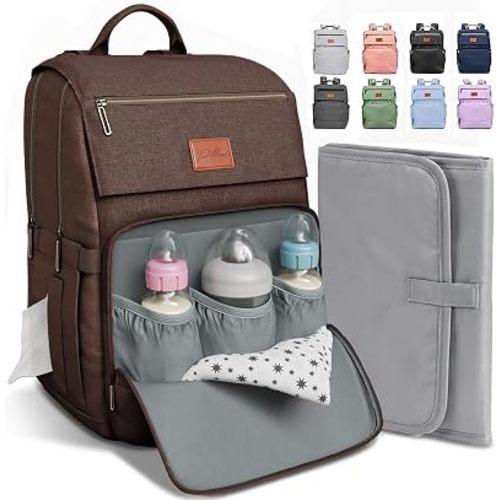 PILLANI Dad’s Baby Diaper Bag Backpack - Large Bag for Boys & Girls, Waterproof Diaper Backpack - Travel Diaper Bags w/Changing Pad, Baby Registry Search & Shower Gifts - Essentials Must Haves Newborn Stuff