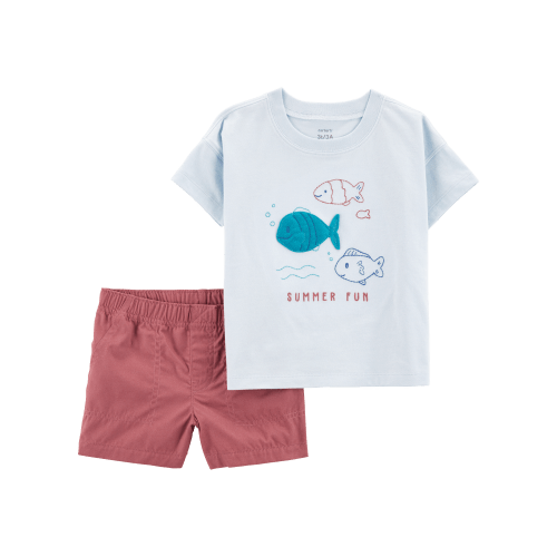 Baby 2-Piece Fish Short-Sleeve Tee & Pull-On Short Set - Carter's | Carter's