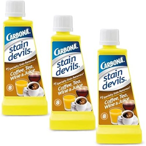 Carbona Stain Devils® #8 – Coffee, Tea, Wine & Juice | Professional Strength Laundry Stain Remover | Multi-Fabric Cleaner | Safe On Skin & Washable Fabrics | 1.7 Fl Oz, 3 Pack