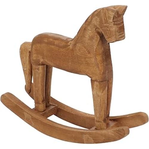 Horse Strong and Sturdy Decoration Wooden Rocking Horse Decoration for Bookshelf for Table Nightstand