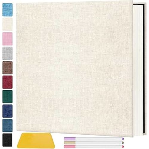 Large 18In Photo Album Self Adhesive 60 Pages, Scrapbook Albums with Sticky Page Holds 10x12 & 8x10 & 5X7 & 4x6 Pictures, DIY Photo Book Ideal Gift for Family Wedding Baby